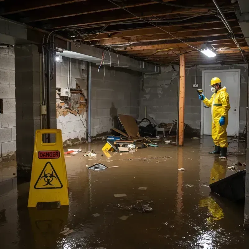 Flooded Basement Electrical Hazard in Indian Heights, IN Property